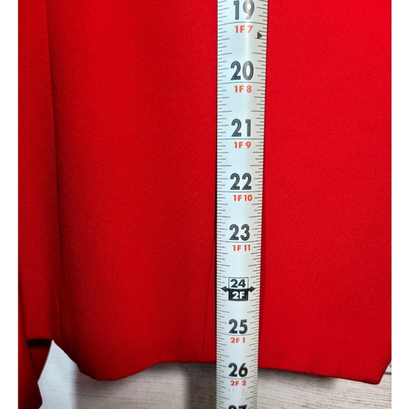 Jacqueline Ferrar Womens Red Blazer Skirt Suit Size 16 Gold Buttons Grandmacore - Picture 10 of 16